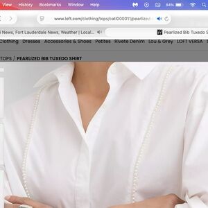 Pearlized Tuxedo Bib Shirt